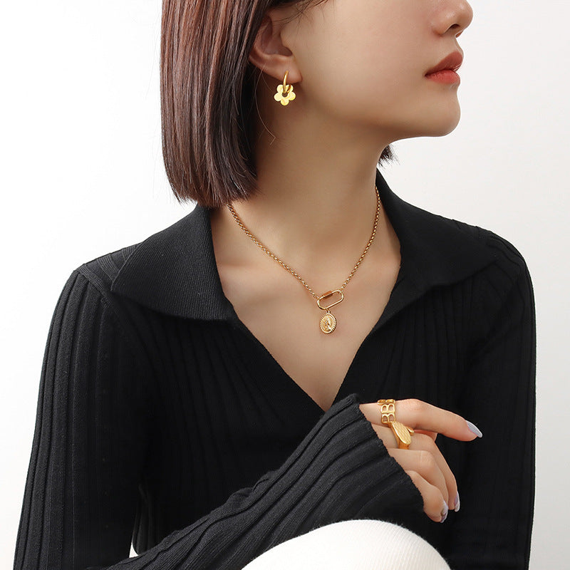 Stainless Steel Flower Earrings