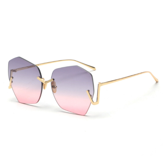 flat lens polygonal sunglasses