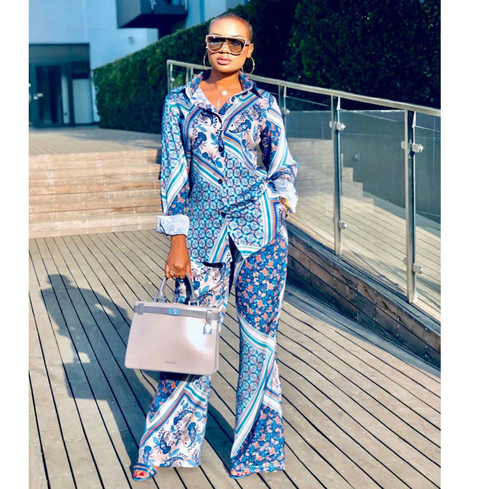 Women's Sexy Printed Two-Piece Shirt Set — European Streetwear