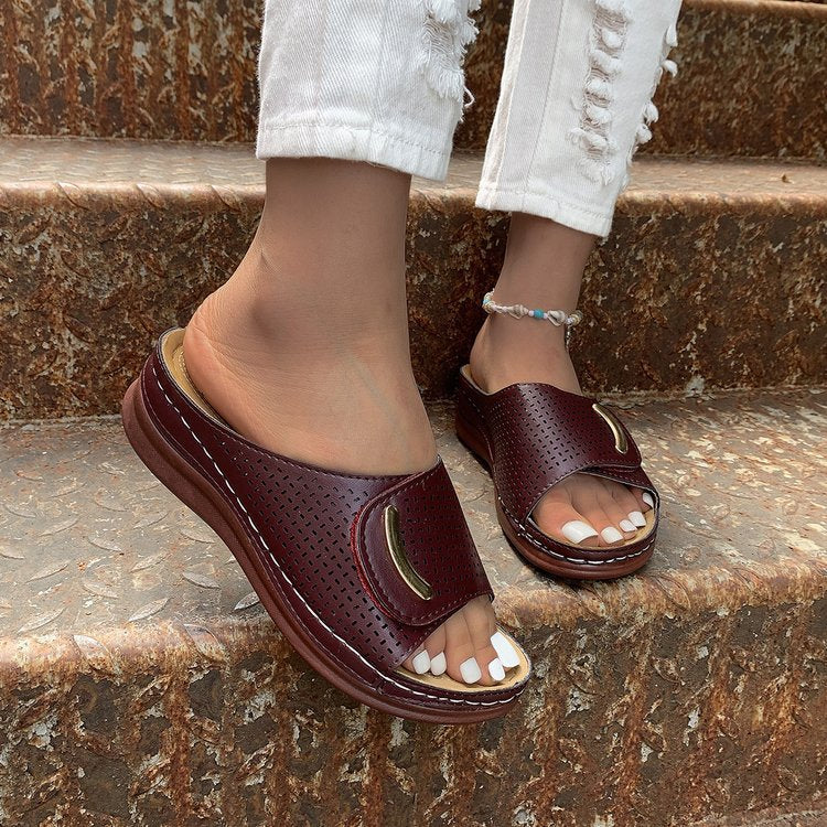 Hollow Velcro Design Sandals