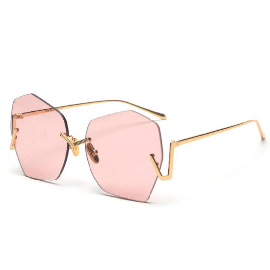 flat lens polygonal sunglasses