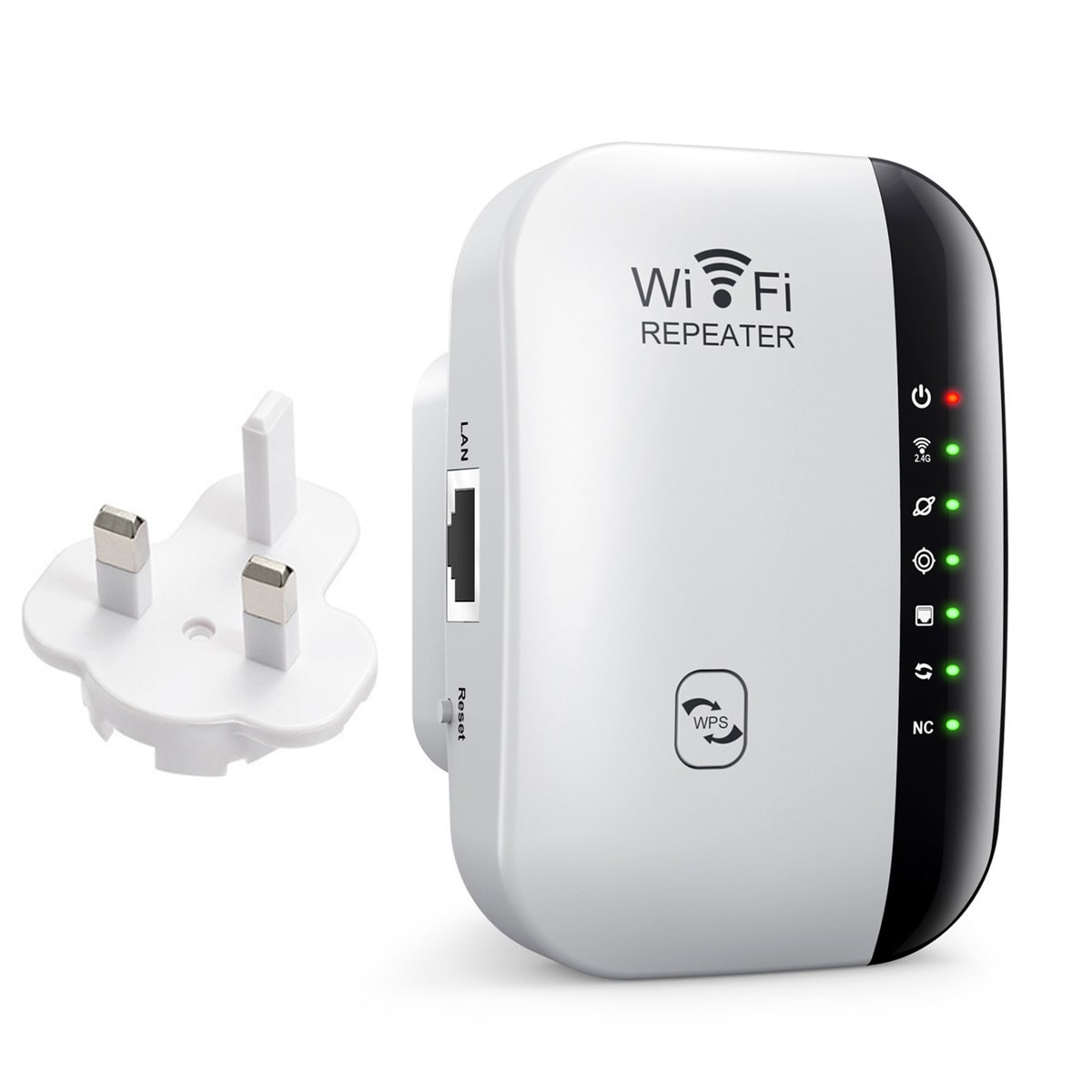 Wi-Fi repeater with UK plug adapter
