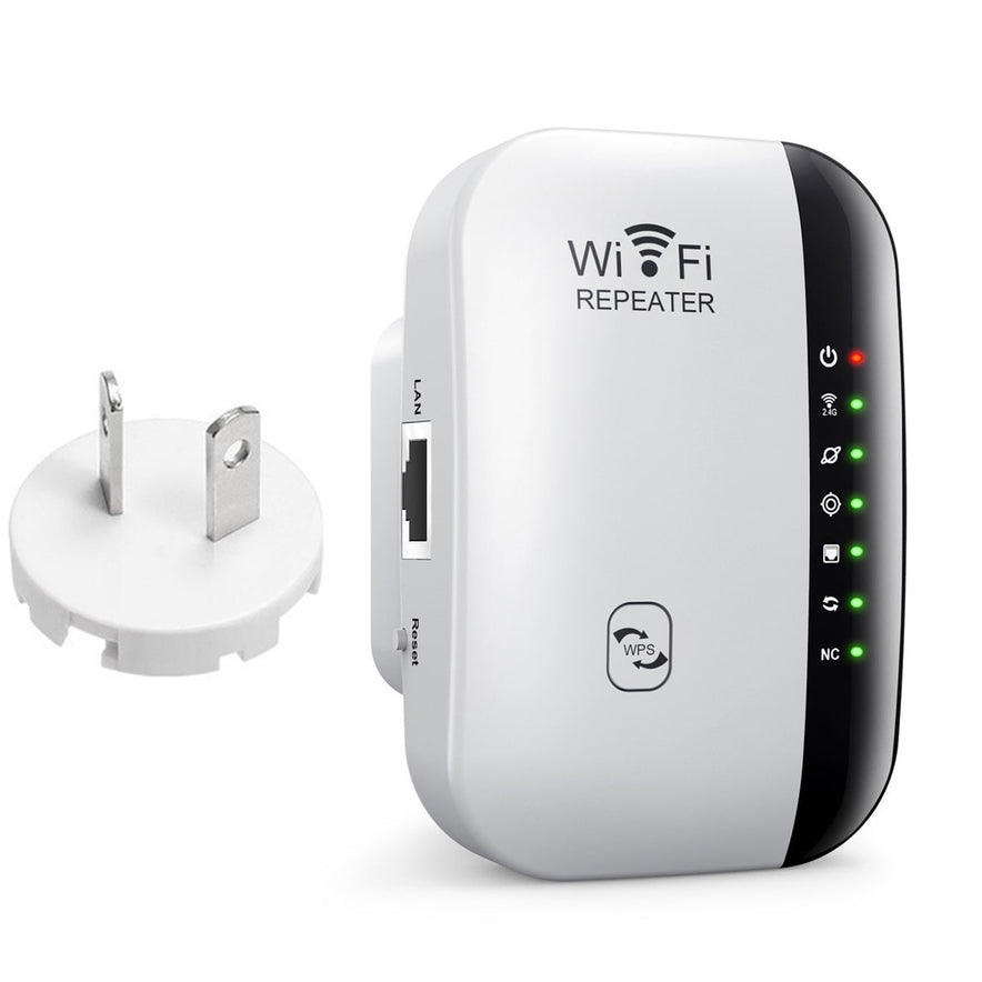 Wi-Fi repeater with plug on a white background
