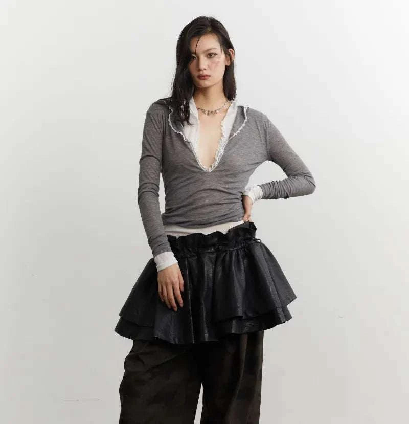 Lace-Trimmed Relaxed-Fit Base Layer Top | Women's Soft Thin Layering Camisole