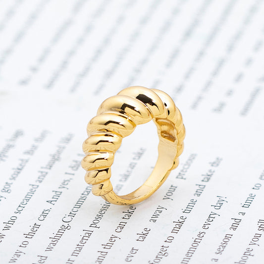 Real Gold Plating Twist Ins Ring