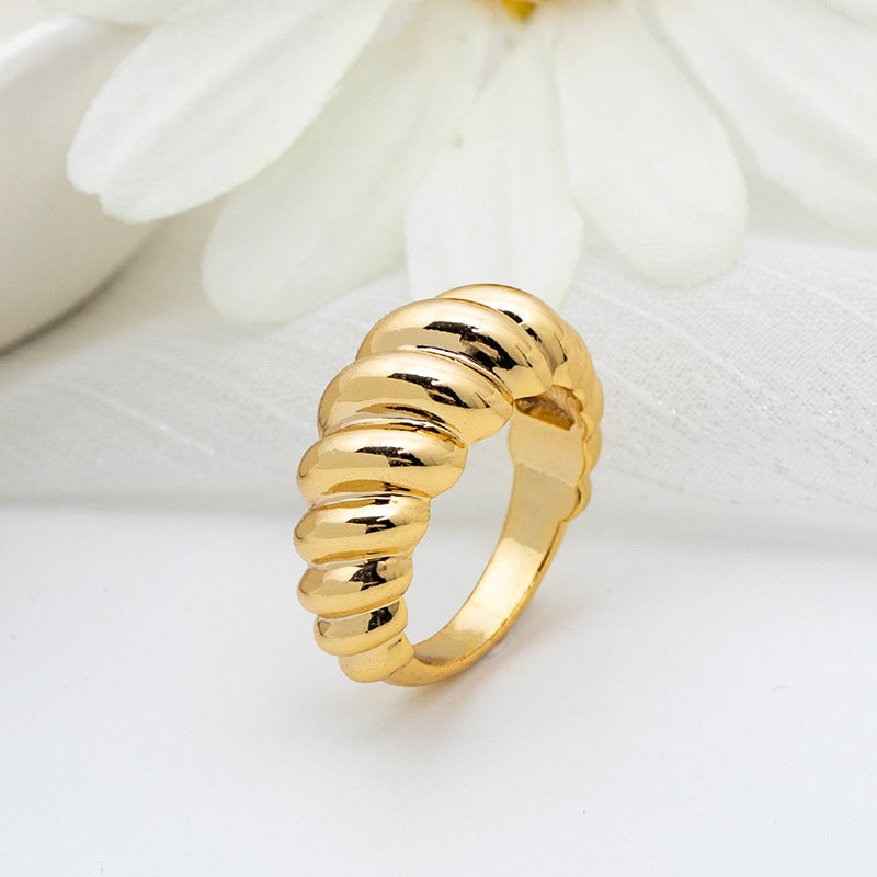 Real Gold Plating Twist Ins Ring