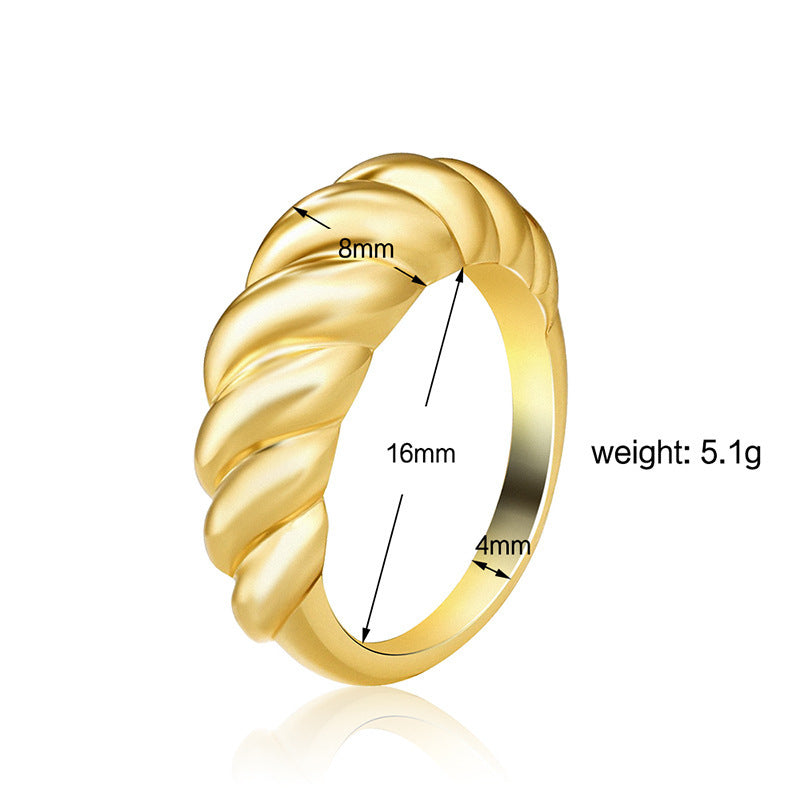 Real Gold Plating Twist Ins Ring