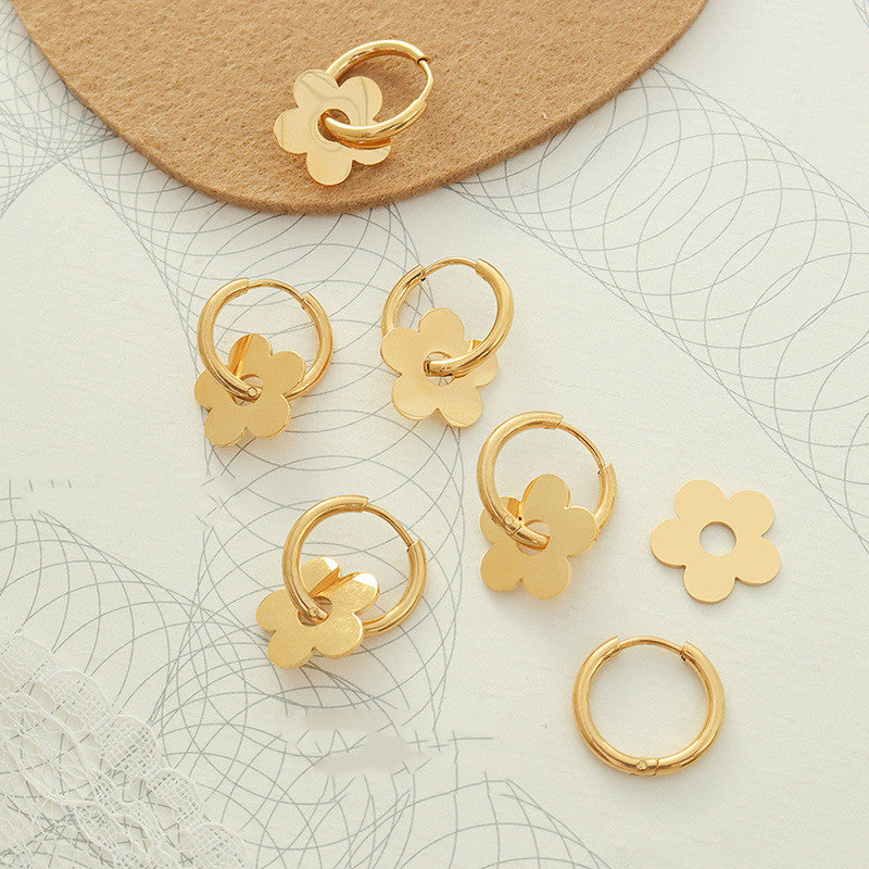 Stainless Steel Flower Earrings