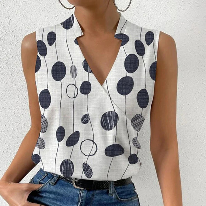 Printed V-Neck Sleeveless Women's Casual Summer Tank Top