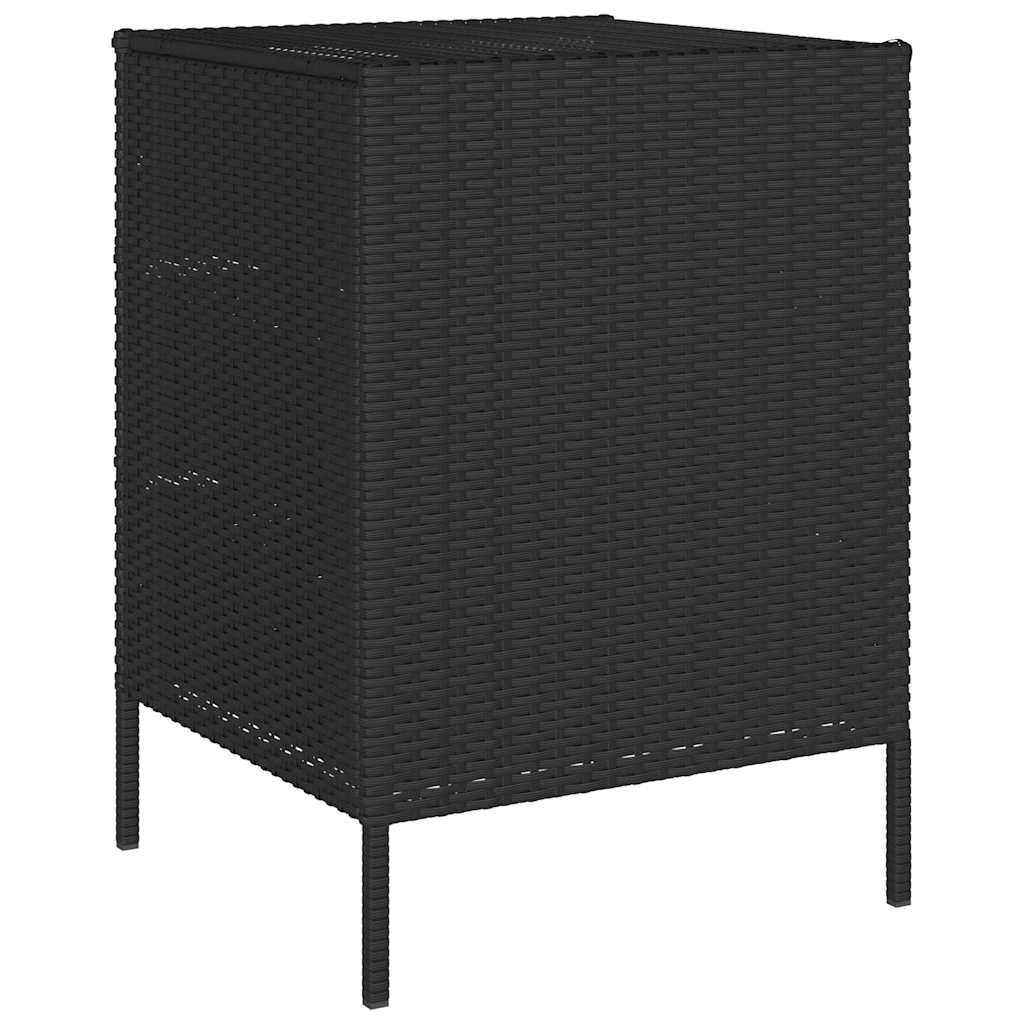 Outdoor Poly Rattan Garden Storage Cabinet | Weatherproof Garden Shed Box with Shelves