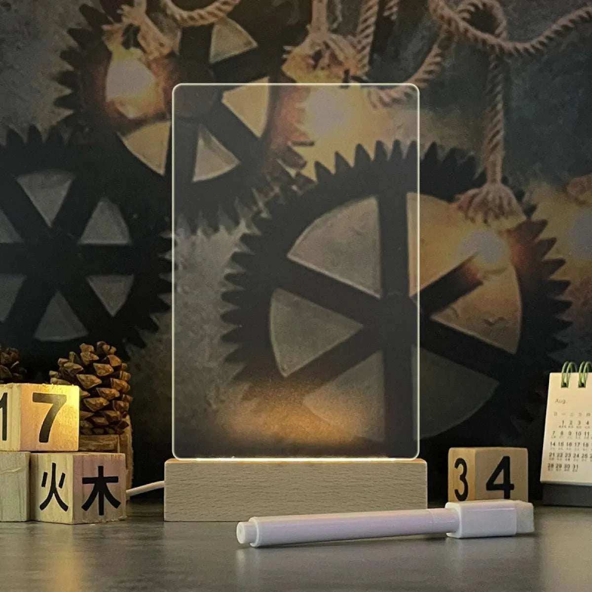 Creative LED Note Board Night Light | USB Message Board with Pen — Holiday Gift