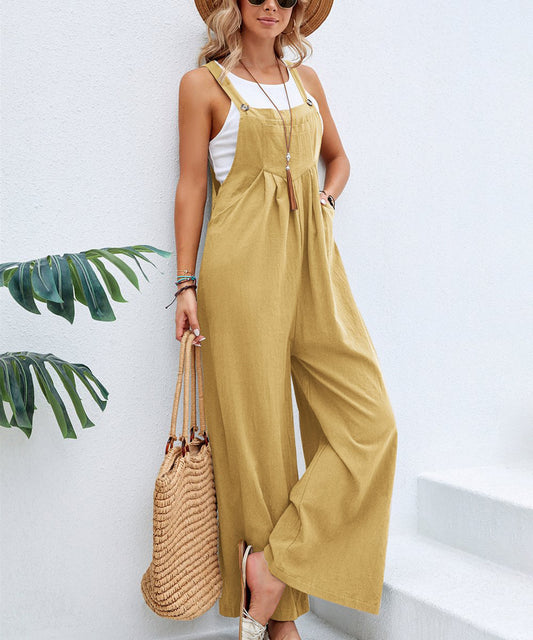 Women Long Bib Jumpsuits With Pockets