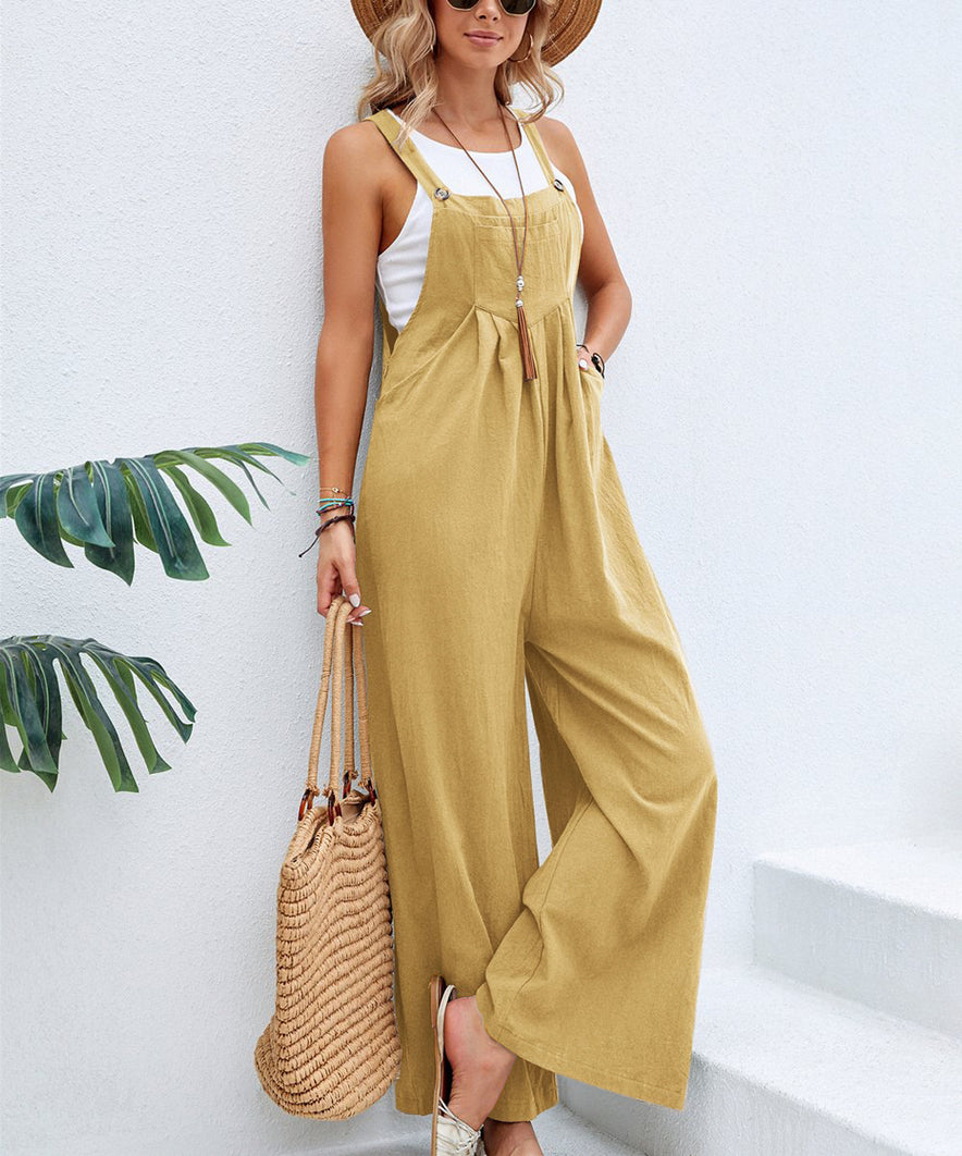 Women Long Bib Jumpsuits With Pockets