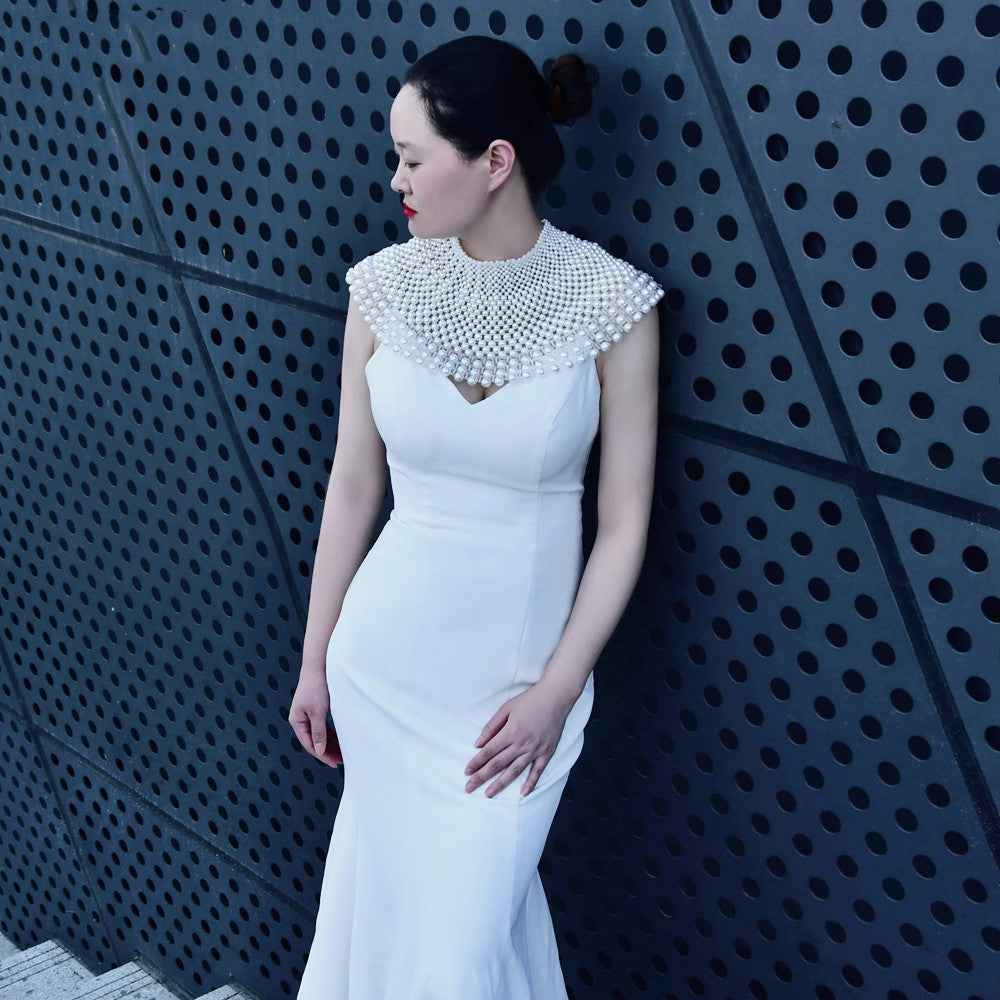 Handmade Pearl Necklace Shawl