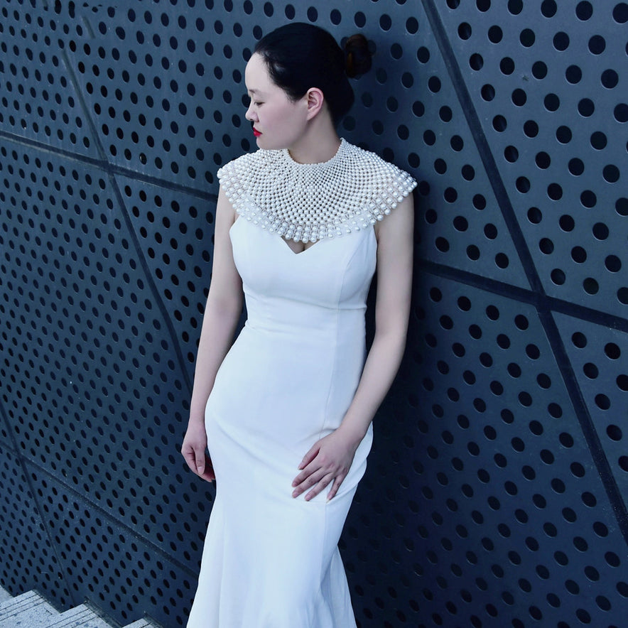 Handmade Pearl Necklace Shawl