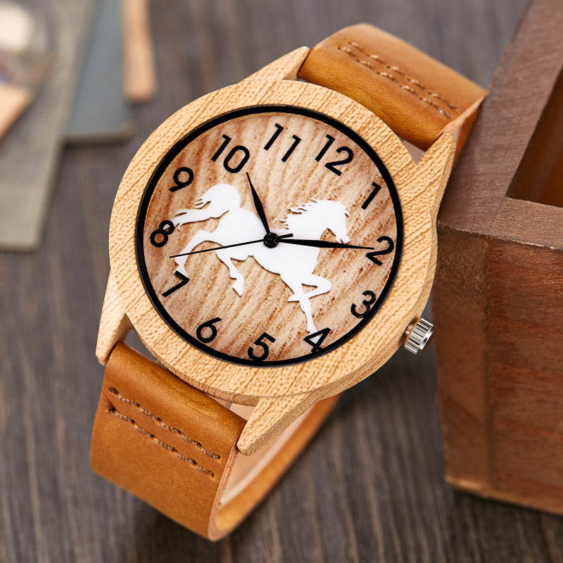 Imitation Wood Design Couple Watch