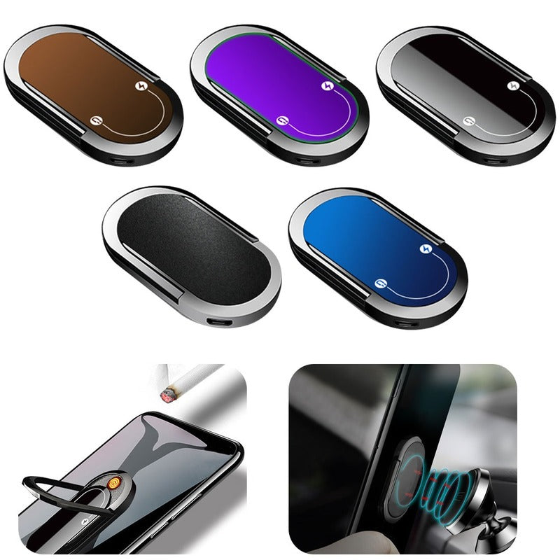 3 In 1  USB Plasma Lighter Mobile Phone Holder
