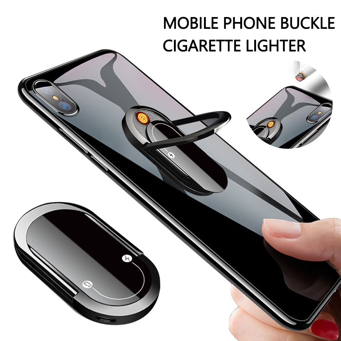 3 In 1  USB Plasma Lighter Mobile Phone Holder