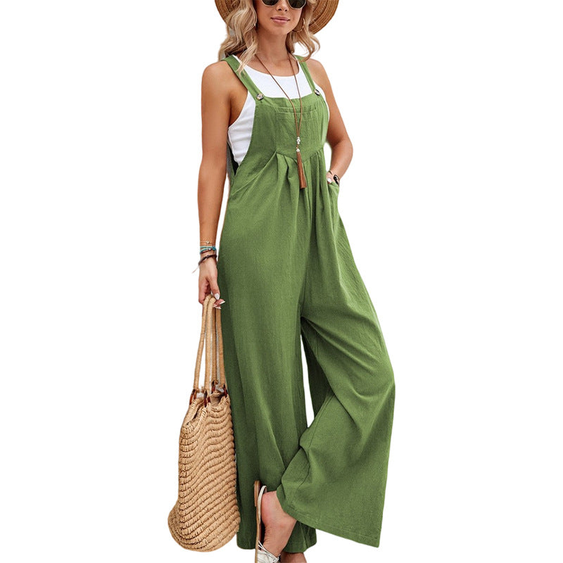 Women Long Bib Jumpsuits With Pockets
