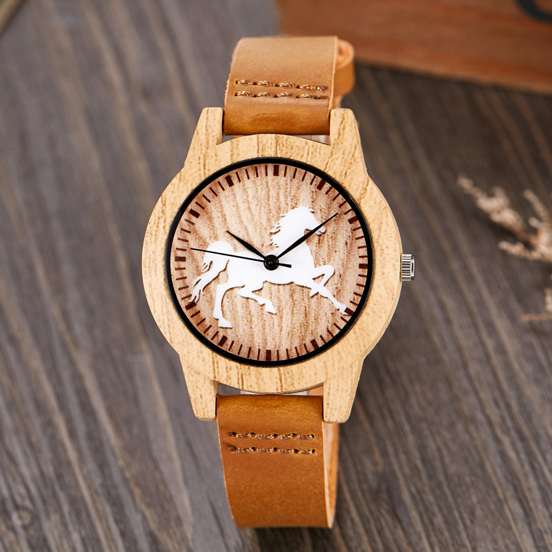 Imitation Wood Design Couple Watch