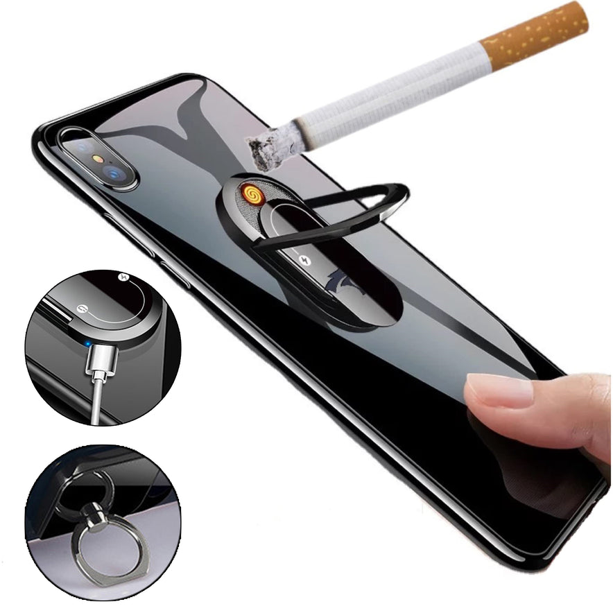 3 In 1  USB Plasma Lighter Mobile Phone Holder