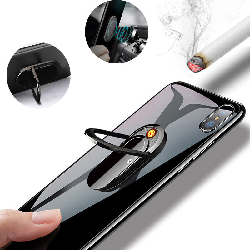 3 In 1  USB Plasma Lighter Mobile Phone Holder