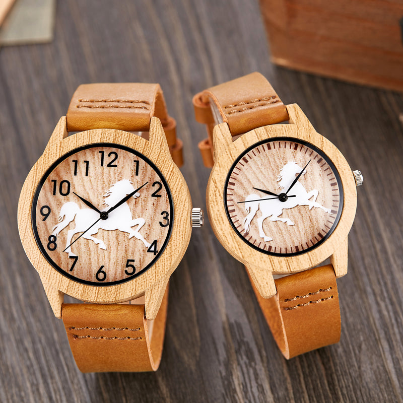 Imitation Wood Design Couple Watch