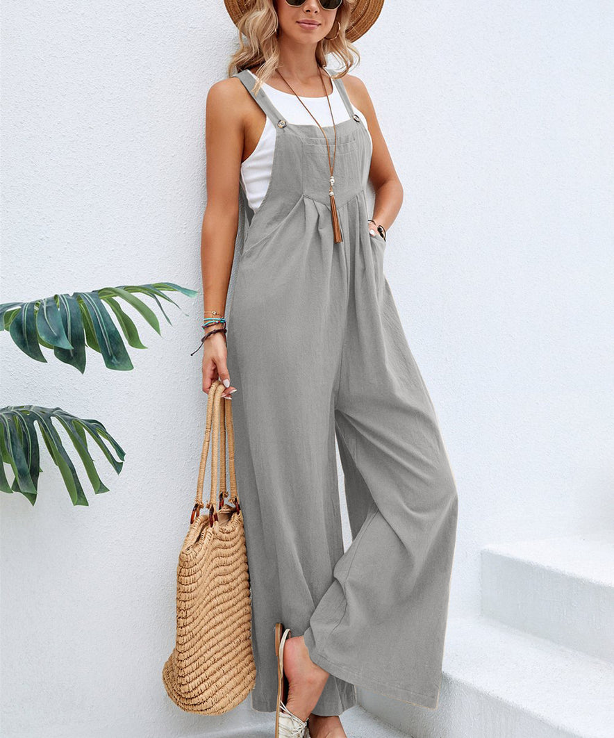 Women Long Bib Jumpsuits With Pockets