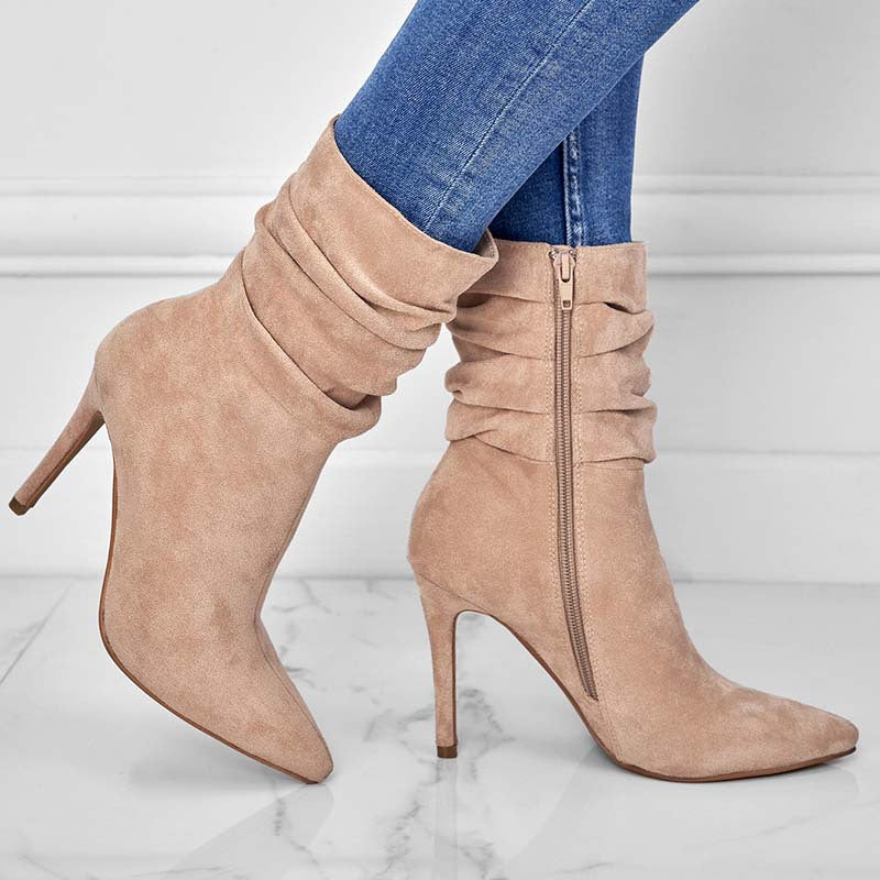 Pointed Toe Stiletto Heel Boots