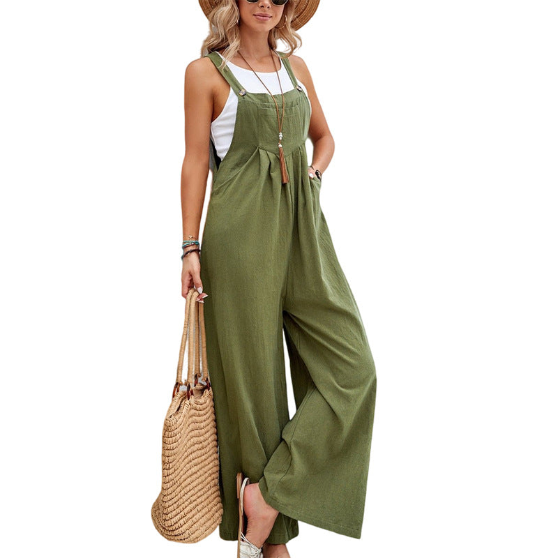 Women Long Bib Jumpsuits With Pockets