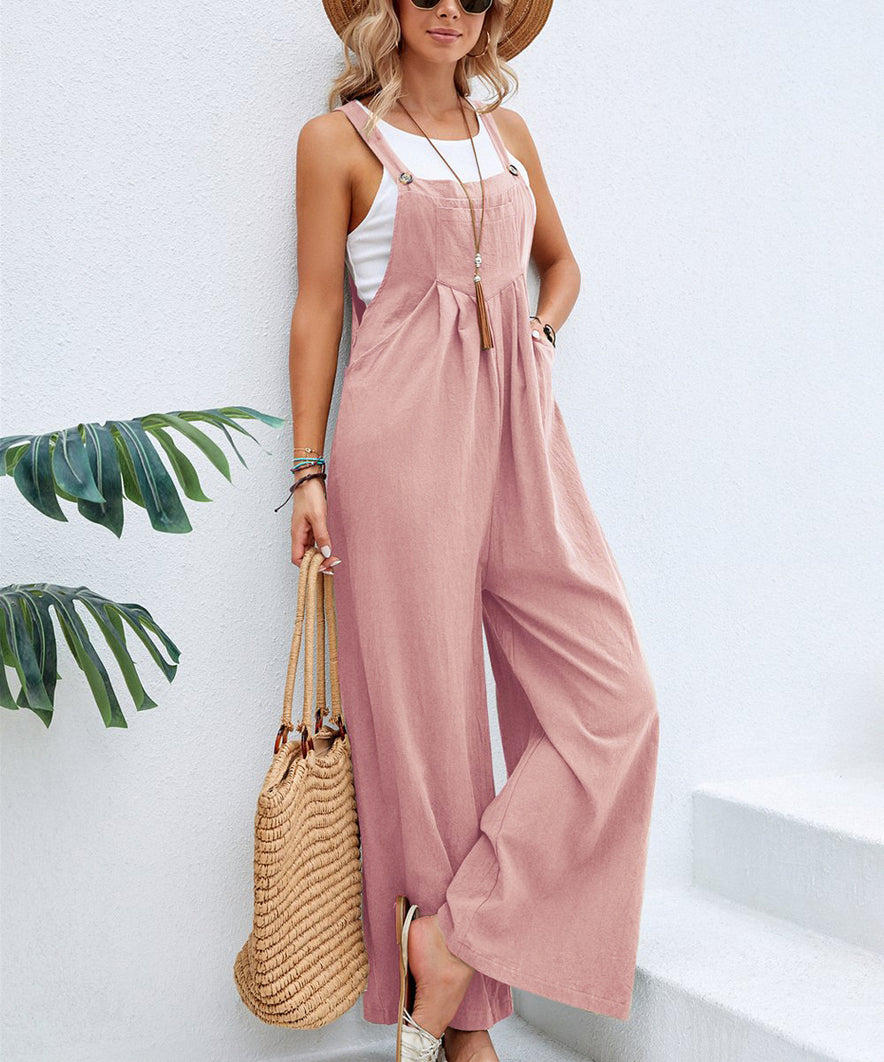 Women Long Bib Jumpsuits With Pockets