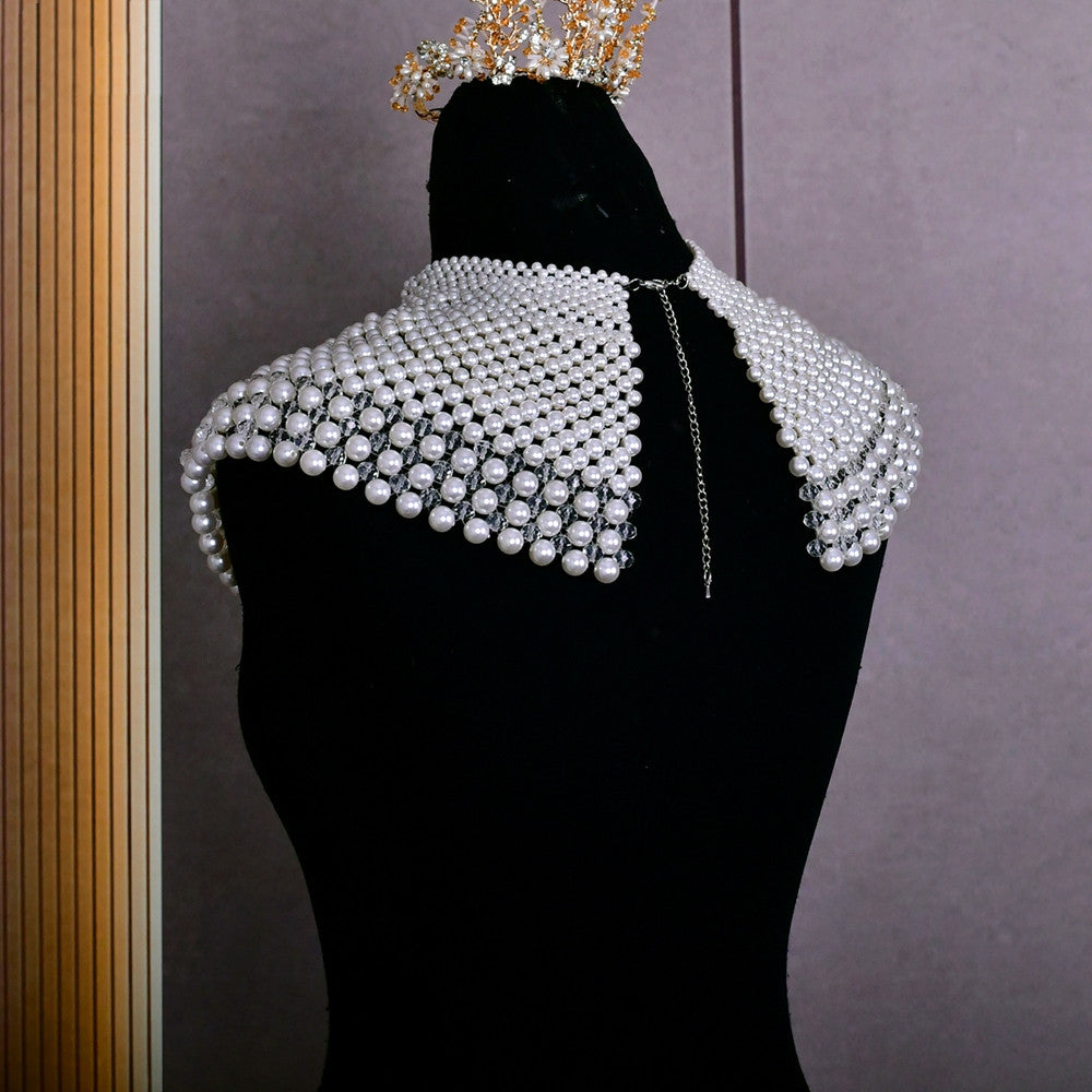 Handmade Pearl Necklace Shawl