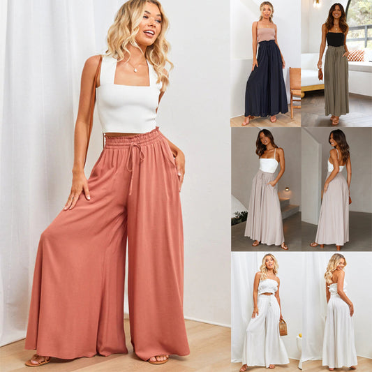 Wide Leg Loose Pants With Pockets