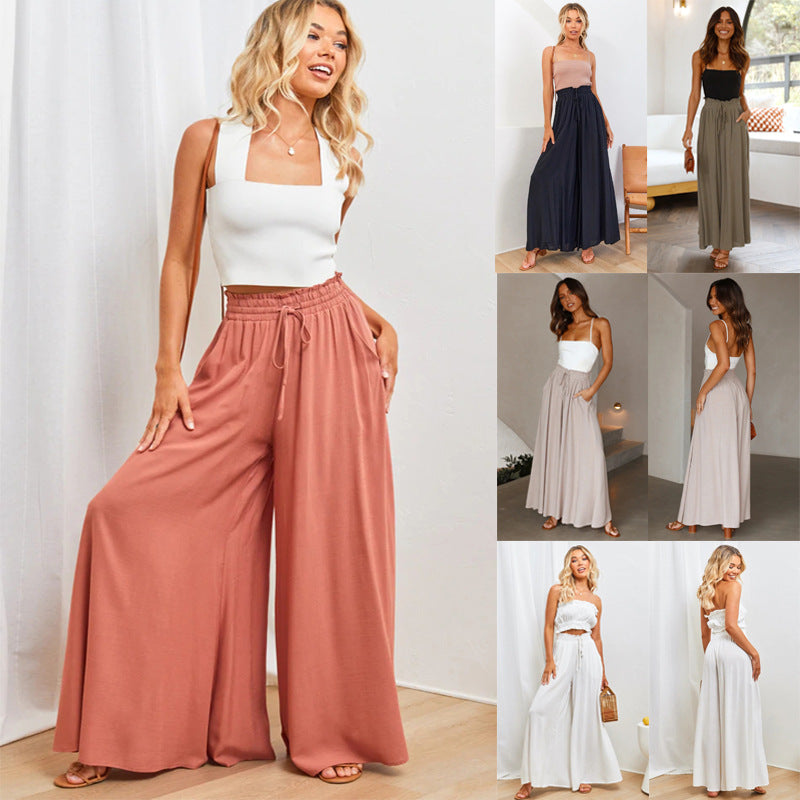 Wide Leg Loose Pants With Pockets