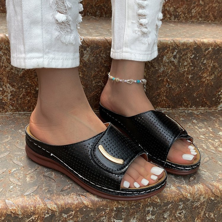 Hollow Velcro Design Sandals