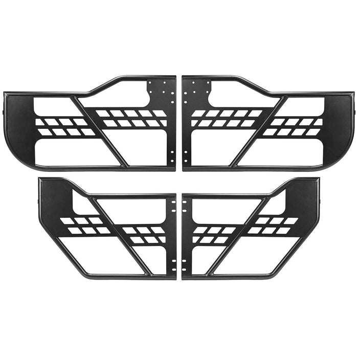 Jeep Tube Doors, 4-Door, Compatible With 2018-2026 Wrangler JL JLU & 2020-2026 Gladiator JT, Steel Off Road Front & Rear Tubular Half Doors With DOT Certified Side View Mirrors And Rubber Pads