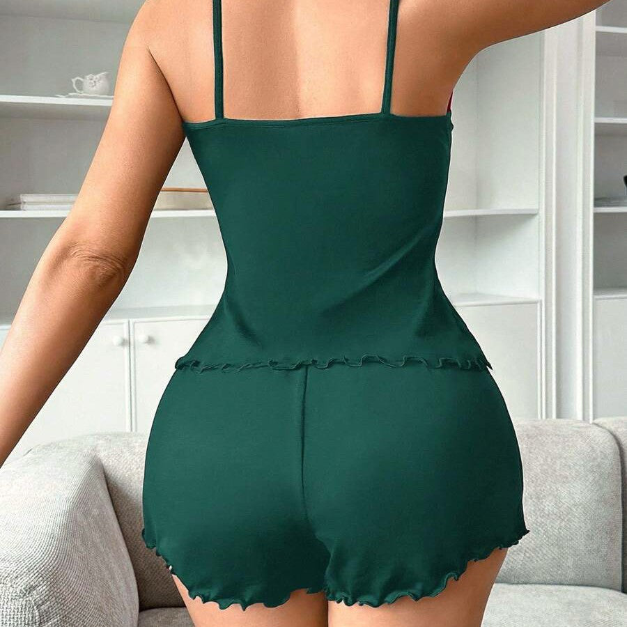 Lovedheart Print Camisole And Shorts Pajama Set