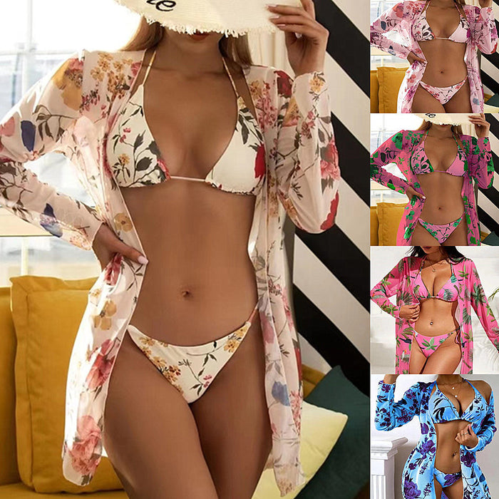 Printed Mesh Three-Piece Set