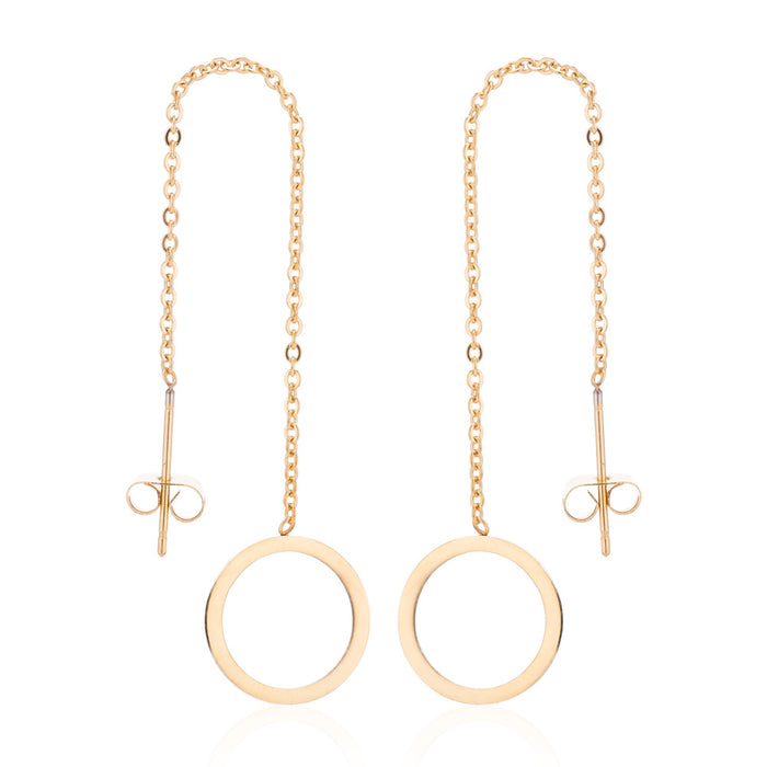 Fashion Geometric Pendant Vintage Metal Tassel Earrings