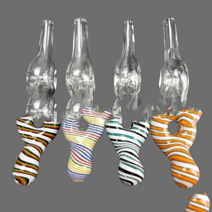 Striped Borosilicate Glass Geometric Ornament 4 Colours
