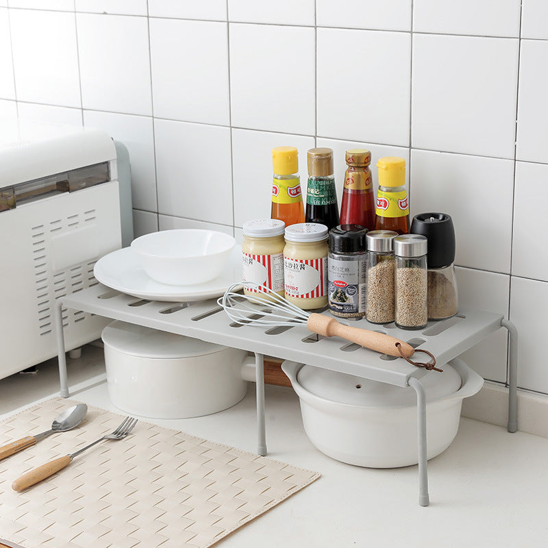 Telescopic Kitchen Storage Rack | Adjustable Floor-Standing Organizer — Japanese Style