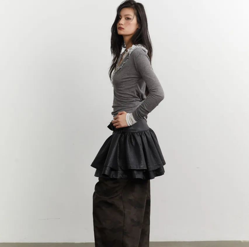 Lace-trimmed Relaxed-fit Thin Base Layer