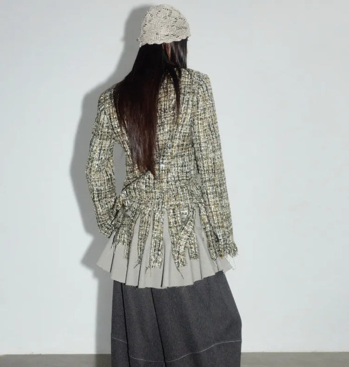 Artists Deconstructed Fringed Raw-edged Chanel-style Jacket
