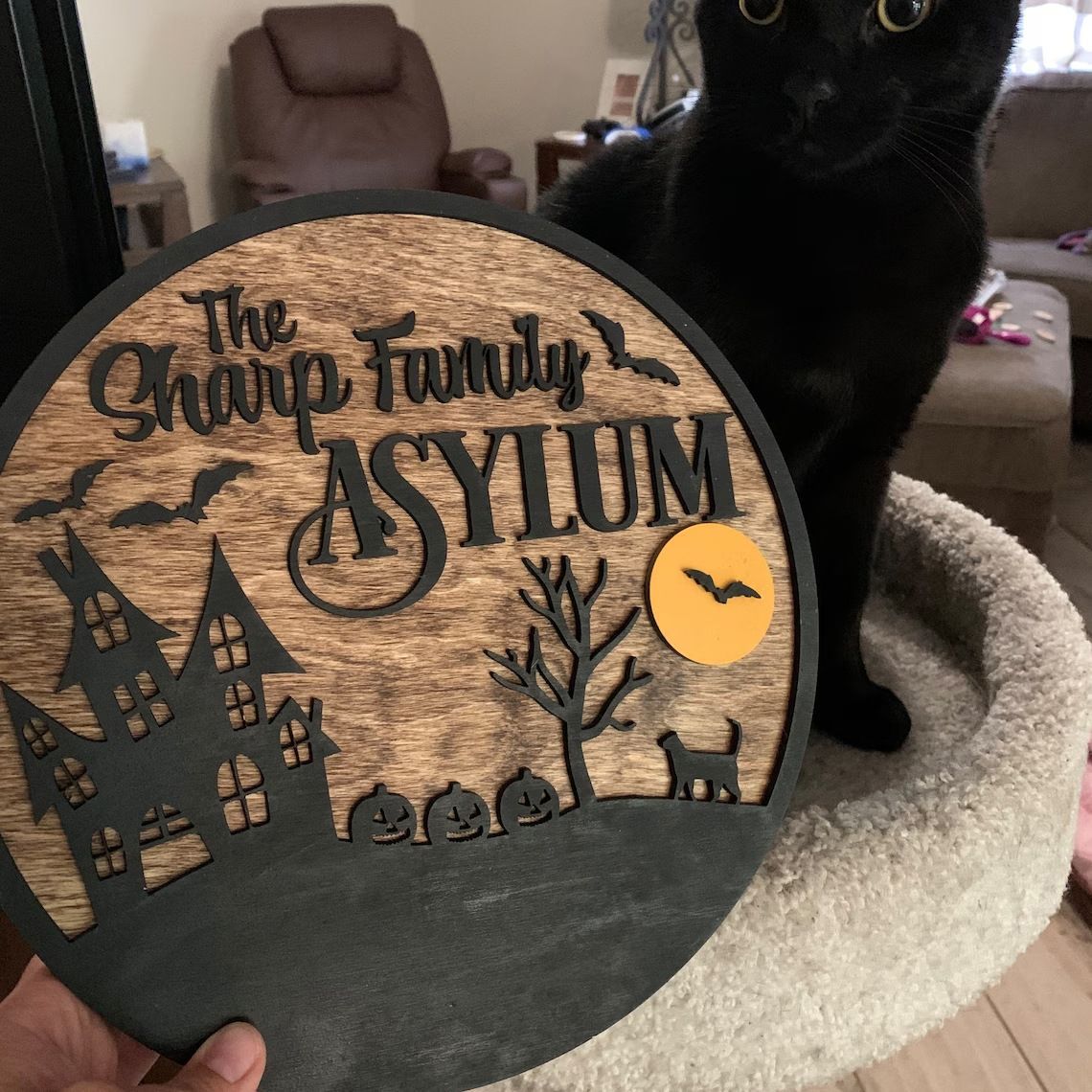 Personalized Halloween Home Decor | Custom Wood Sign — Spooky Season Decoration