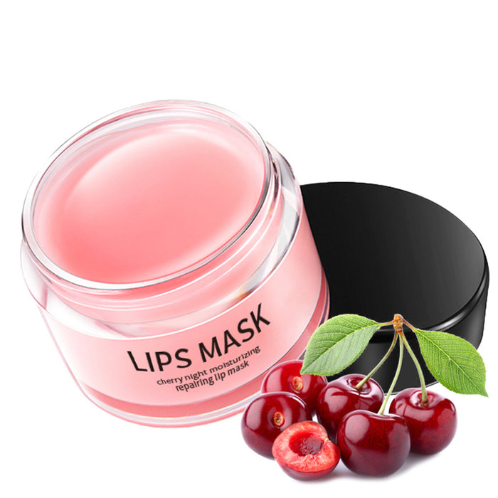 Cherry Night Moisturising Repairing Lip Mask Glass Jar 20-30g