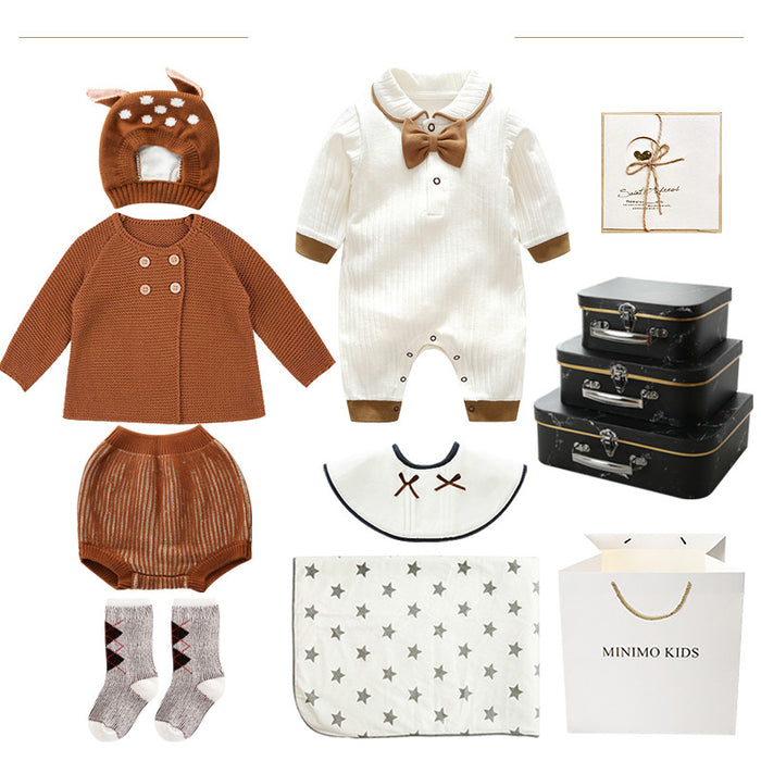 MINIMO KIDS 8-Piece Baby Boy Gift Set Romper Knit 66-90cm