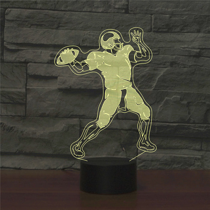 Rugby Quarterback LED Night Light — 7-Color Touch Acrylic Lamp