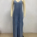 Fashionable Casual Slim-fit Relaxed-fit Washed Strap Denim Straight-leg Jumpsui