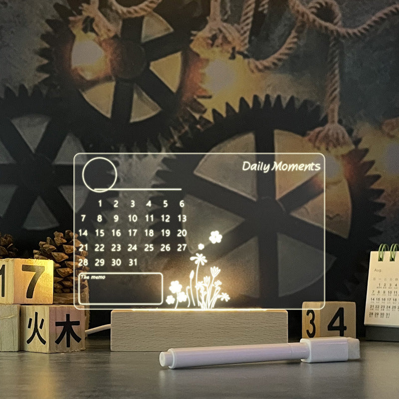 Creative LED Note Board Night Light | USB Message Board with Pen — Holiday Gift