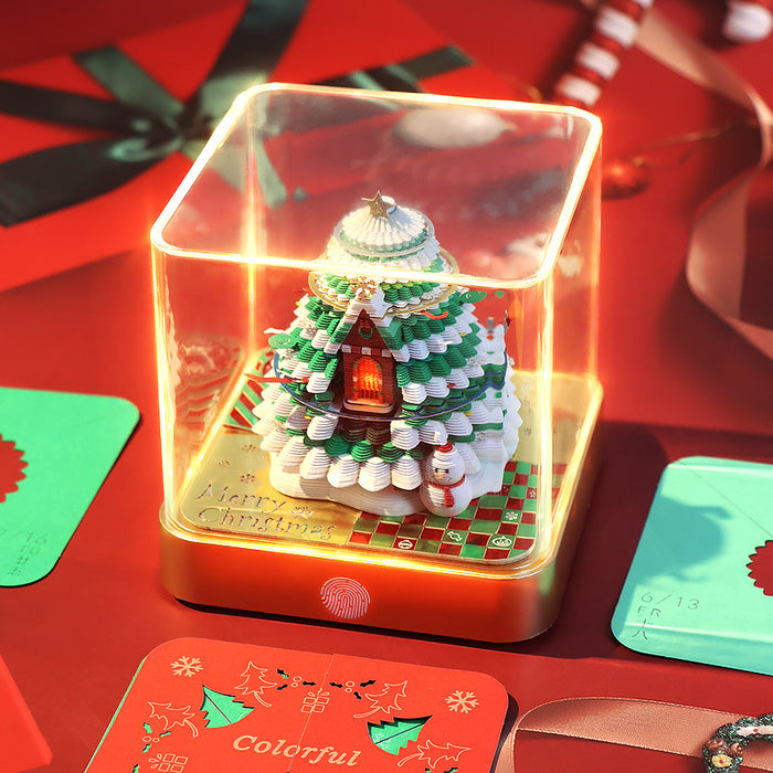 Romantic Christmas Tree 3D Paper Sculpture Calendar 2026 Label Creative Gift Decoration